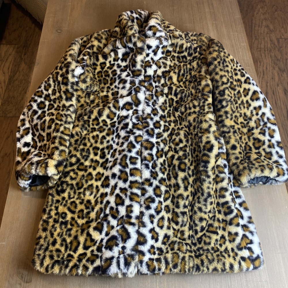 Women's LANSHIFEI Leopard Faux Fur Coat SUPER SOFT Coat Size‎ Small Old Money - Picture 2 of 10